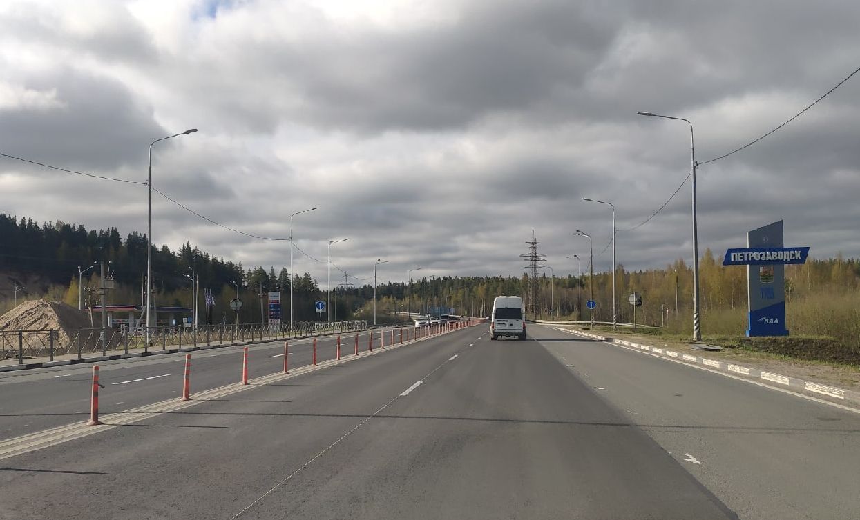 На Суоярвском шоссе около Петрозаводска восстановлено четырехполосное движение