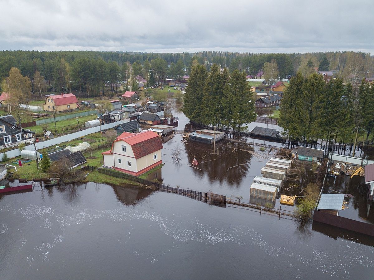 В границах поселка Вилга объявлен режим ЧС из-за наводнения