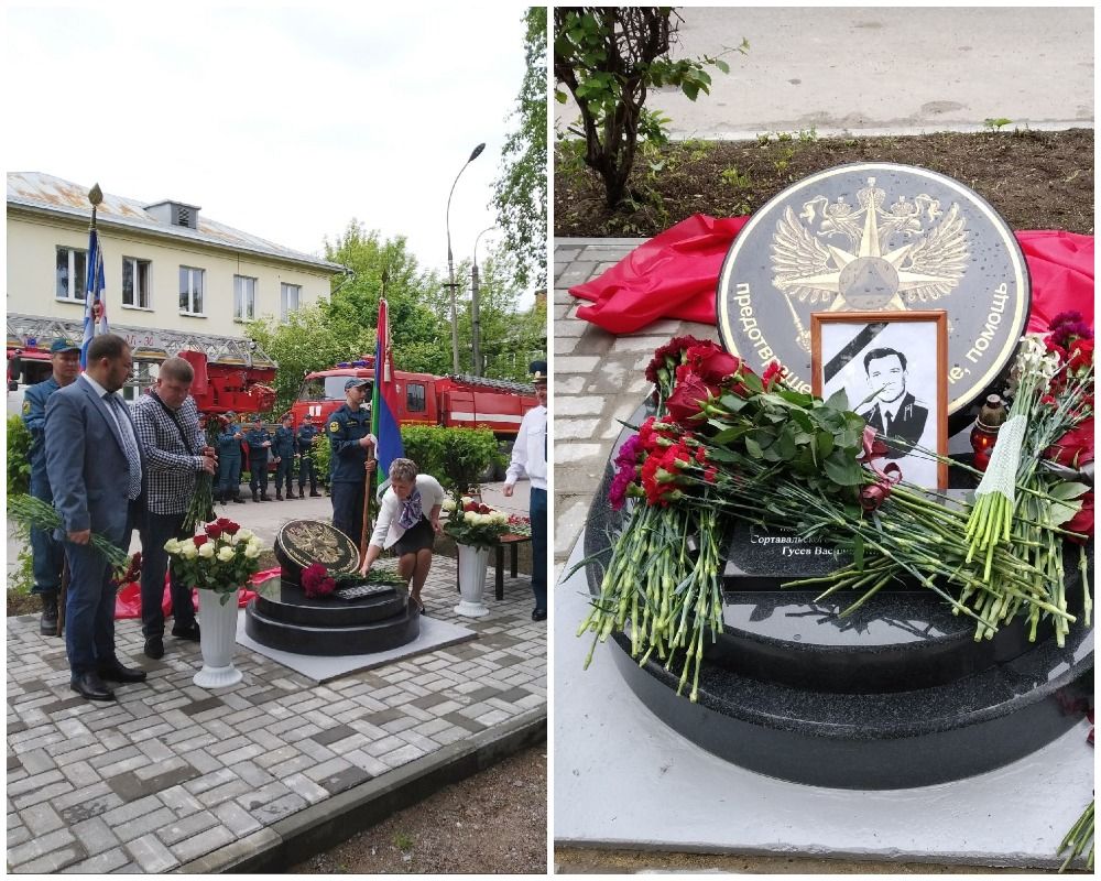 В городе Сортавала открыли памятный знак погибшим пожарным и спасателям