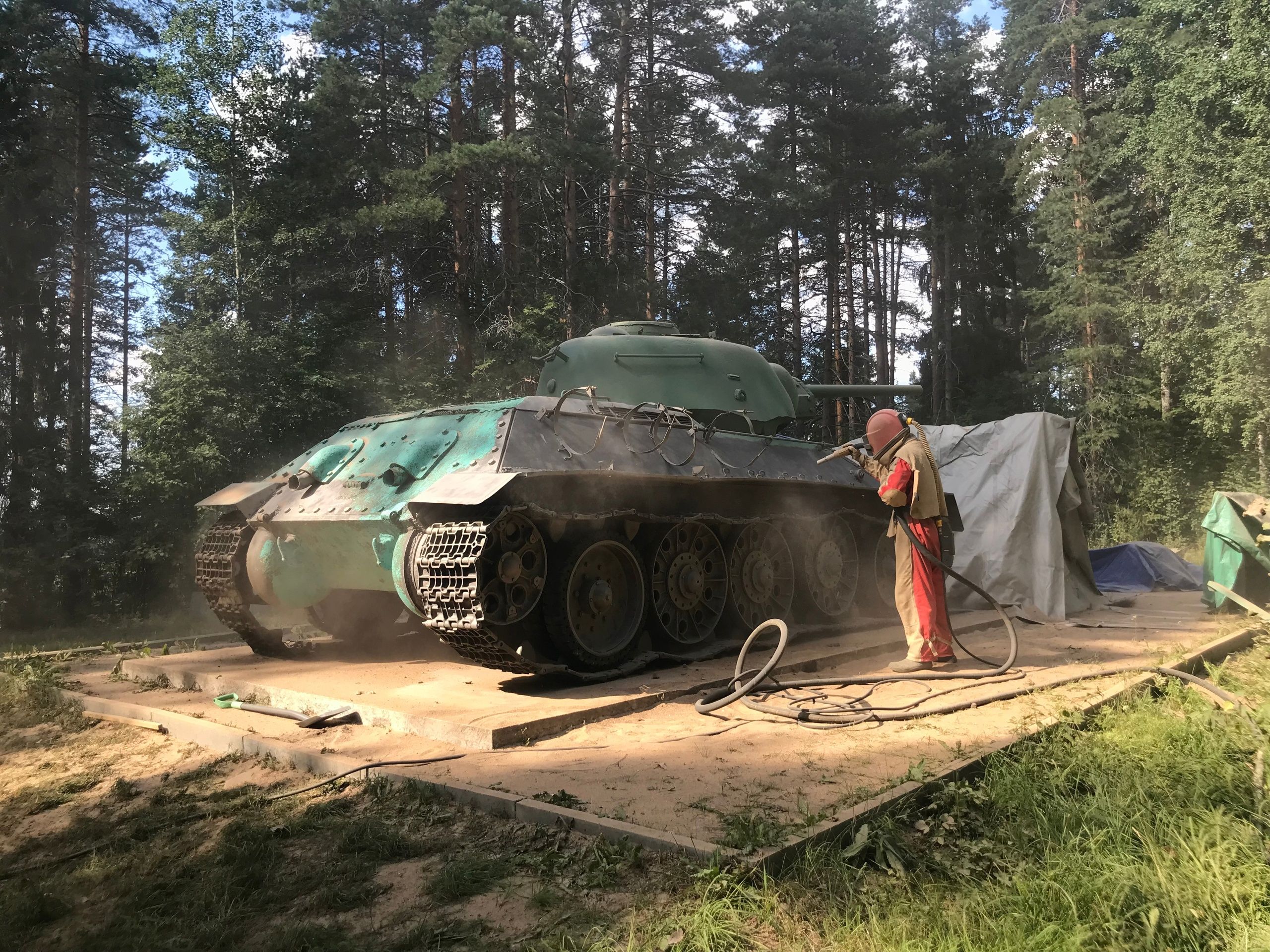 Танк Т-34 реставрируют в Олонецком районе
