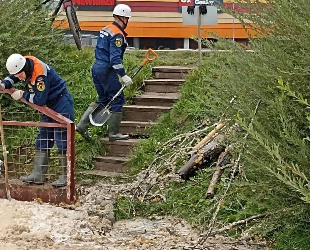 Карельские спасатели ликвидировали засор возле утиного пруда на Древлянке