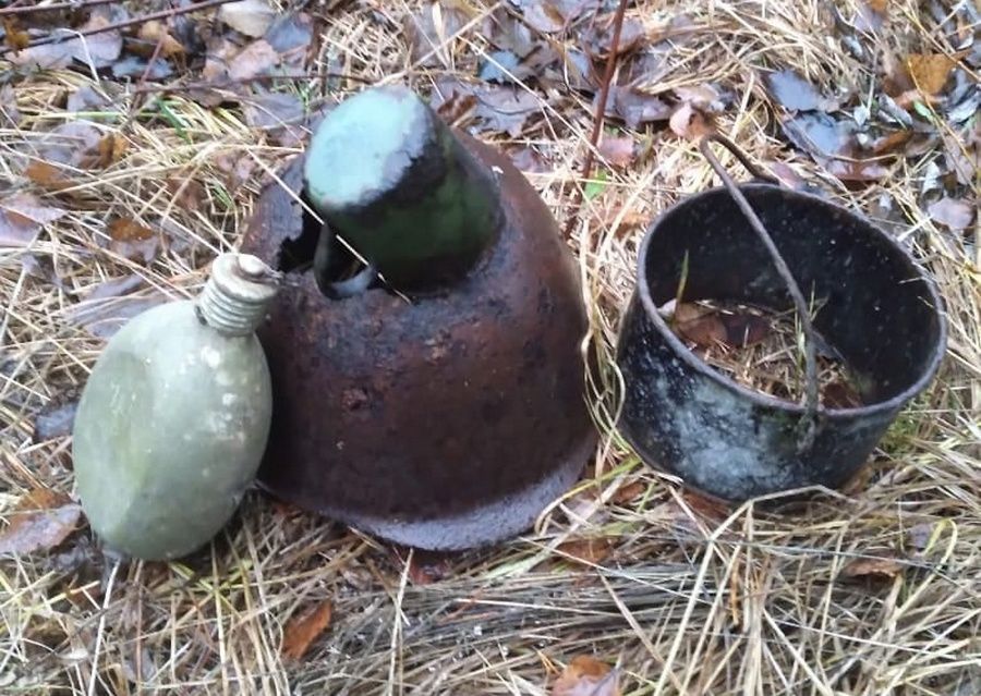 Поисковики обнаружили в Пряжинском районе останки двух красноармейцев