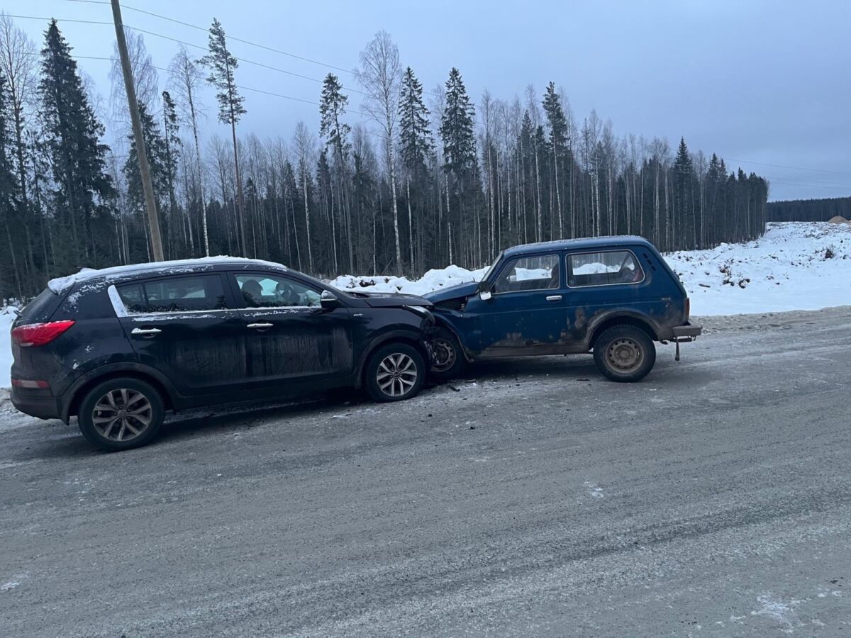 75-летняя женщина-водитель госпитализирована после аварии под Петрозаводском
