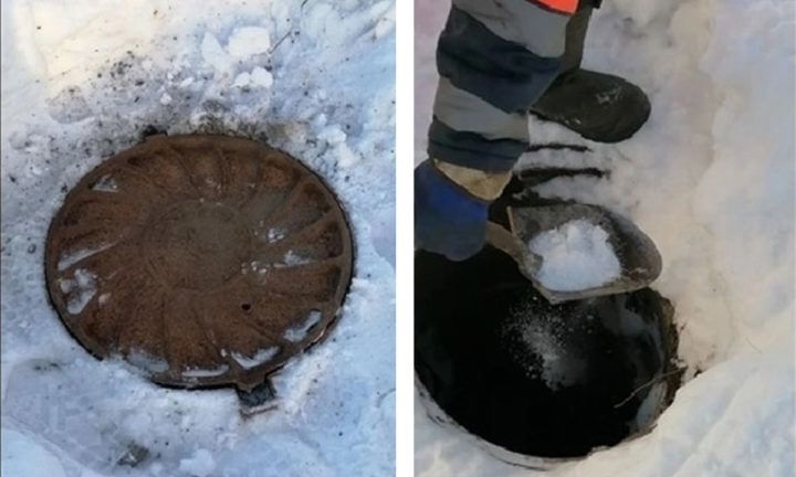 Девочка провалилась в открытый люк на Древлянке