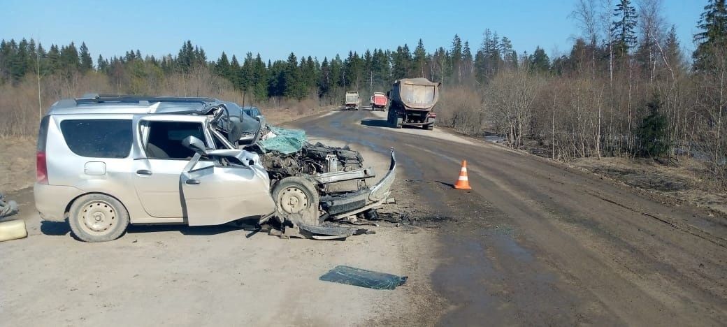 В Карелии водитель легкового автомобиля погиб в столкновении с грузовиком