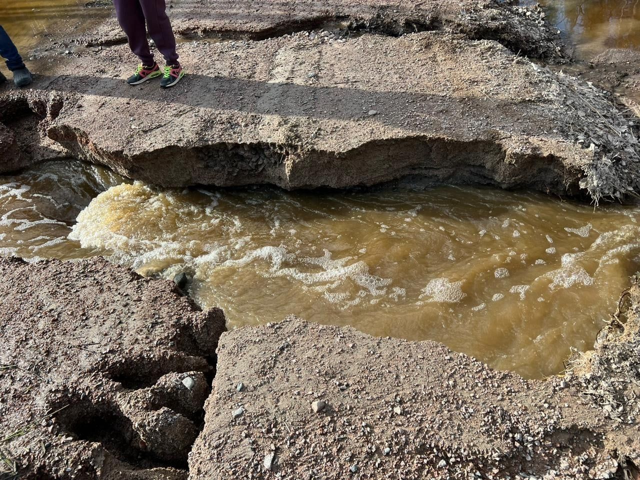В Питкярантском районе размыло участок дороги Леппясюрья-Харлу