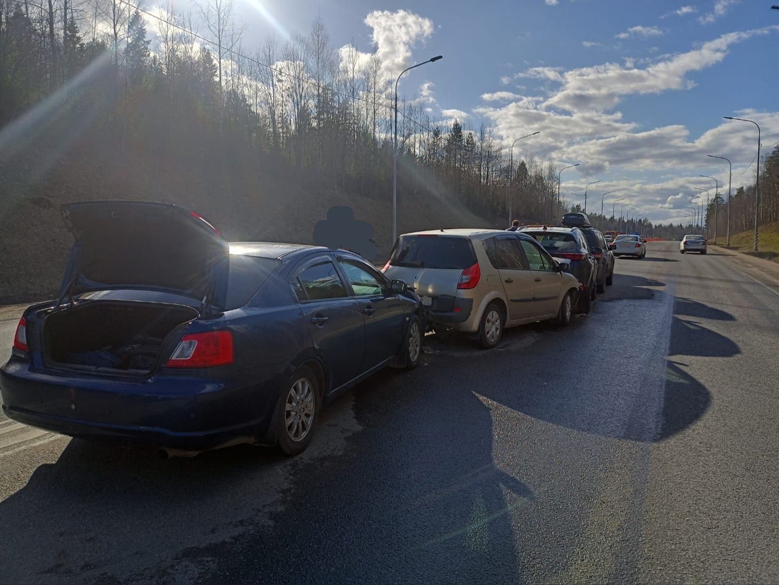 Под Петрозаводском произошло групповое ДТП с участием пяти машин