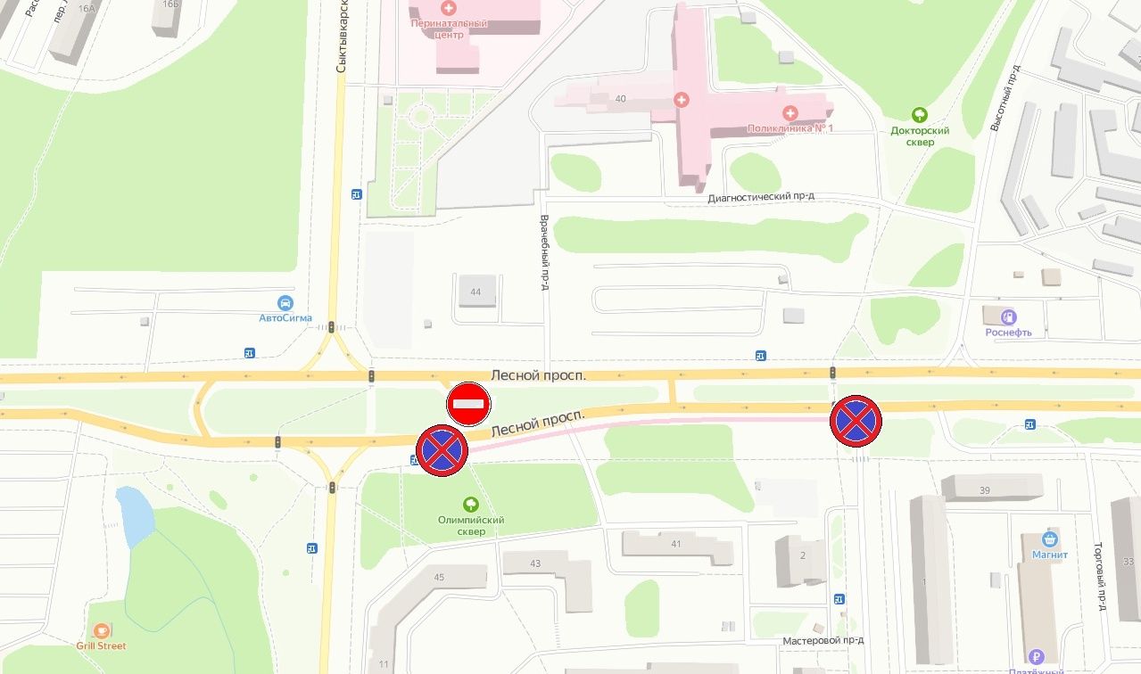 На участке Лесного проспекта запретили разворот и остановку транспорта