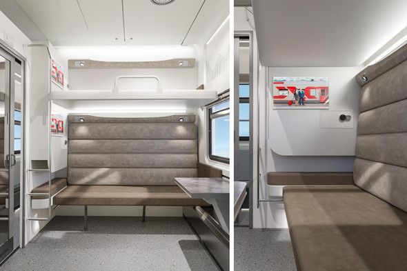 Новые вагоны СВ с другим расположением кроватей презентовали в России