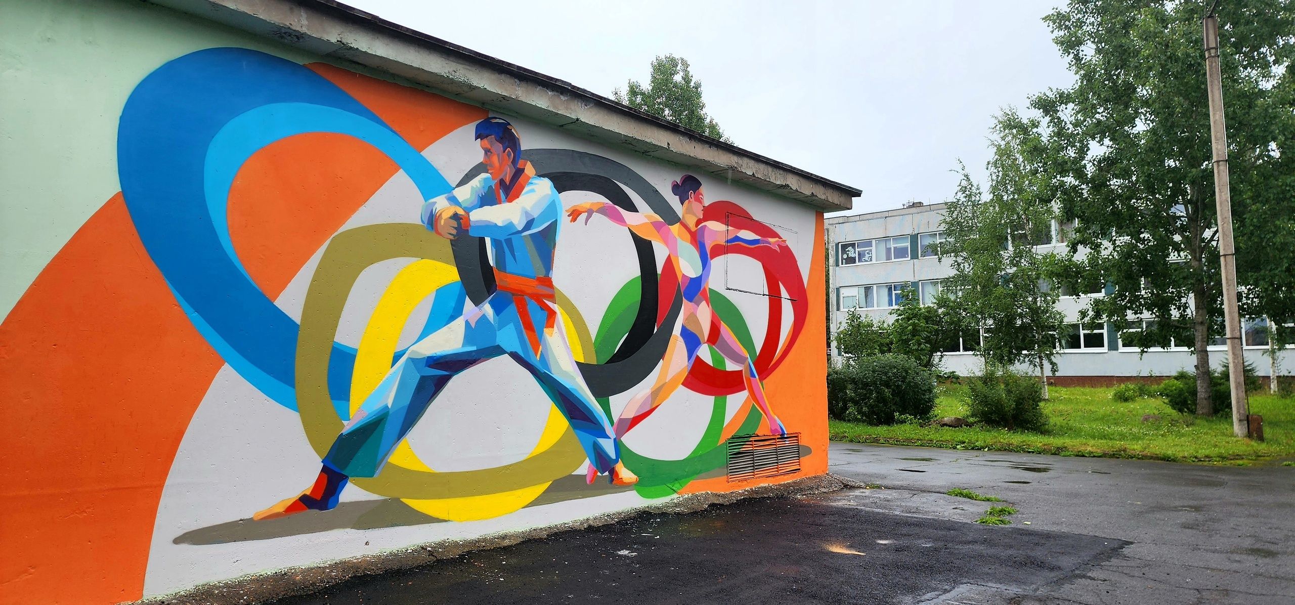 Граффити с изображением карельских олимпийских чемпионов появилось в Петрозаводске