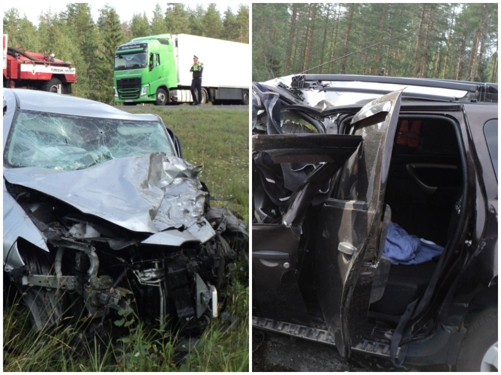 Опубликованы фотографии с места ДТП на трассе «Кола», где погибли три человека