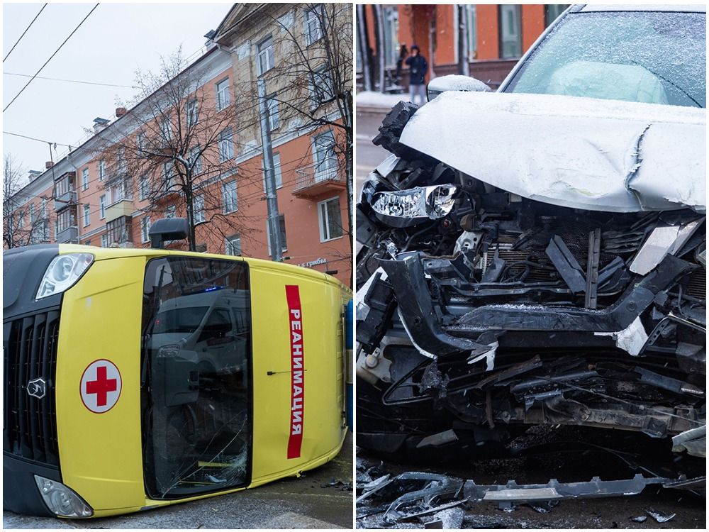 Опубликованы фотографии с места жесткого ДТП с участием скорой в Петрозаводске