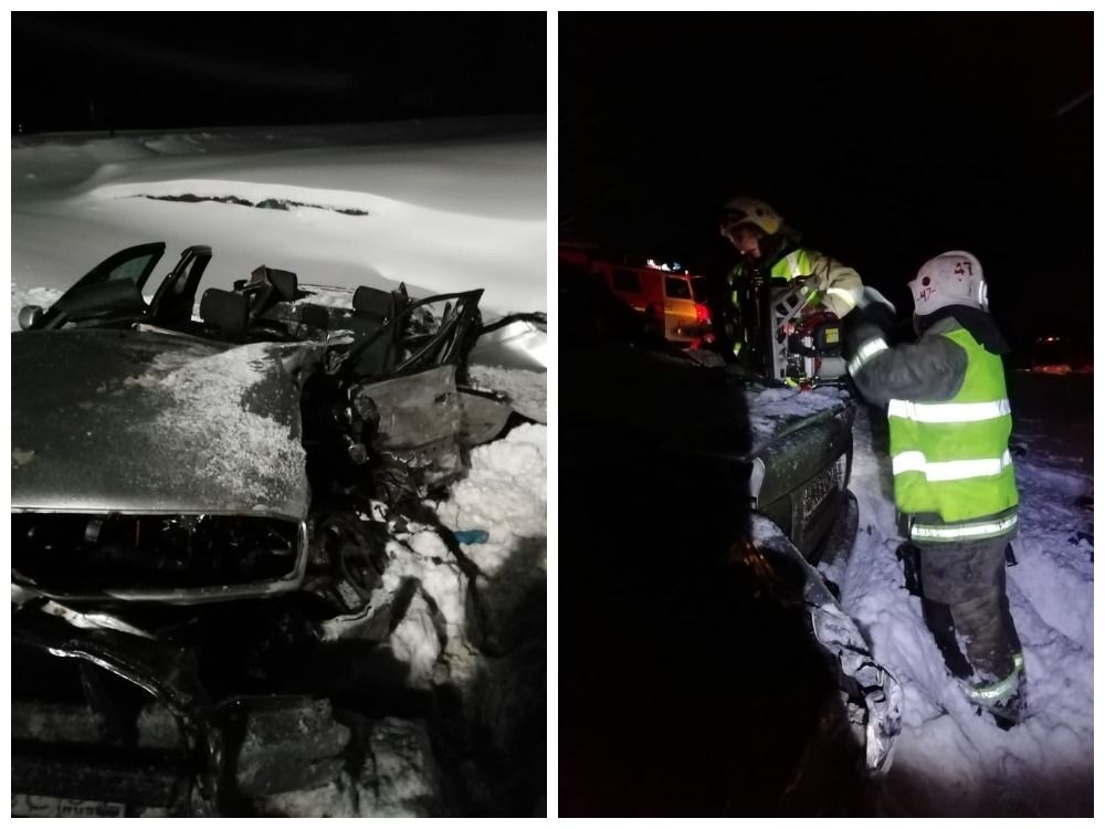 Появились фотографии с места смертельного ДТП под Петрозаводском