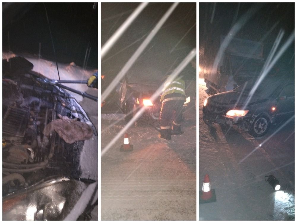 На трассе «Кола» столкнулись три автомобиля