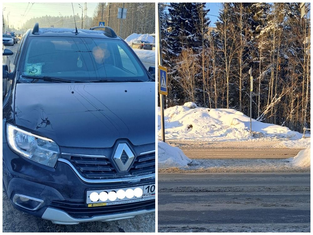 В Петрозаводске 77-летний водитель сбил женщину на пешеходном переходе