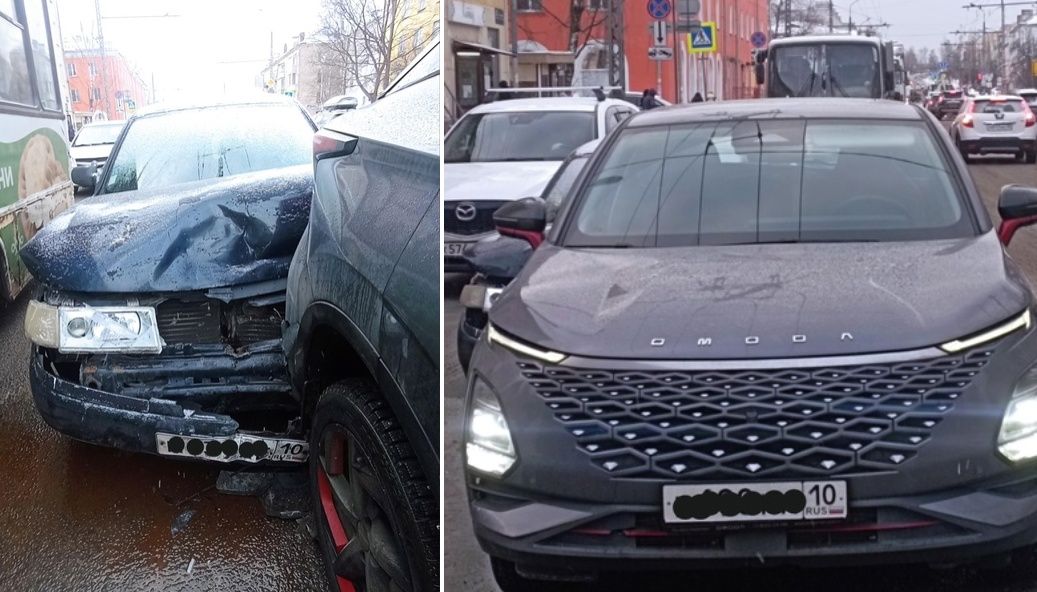 Женщина-водитель получила травмы в групповом ДТП в Петрозаводске