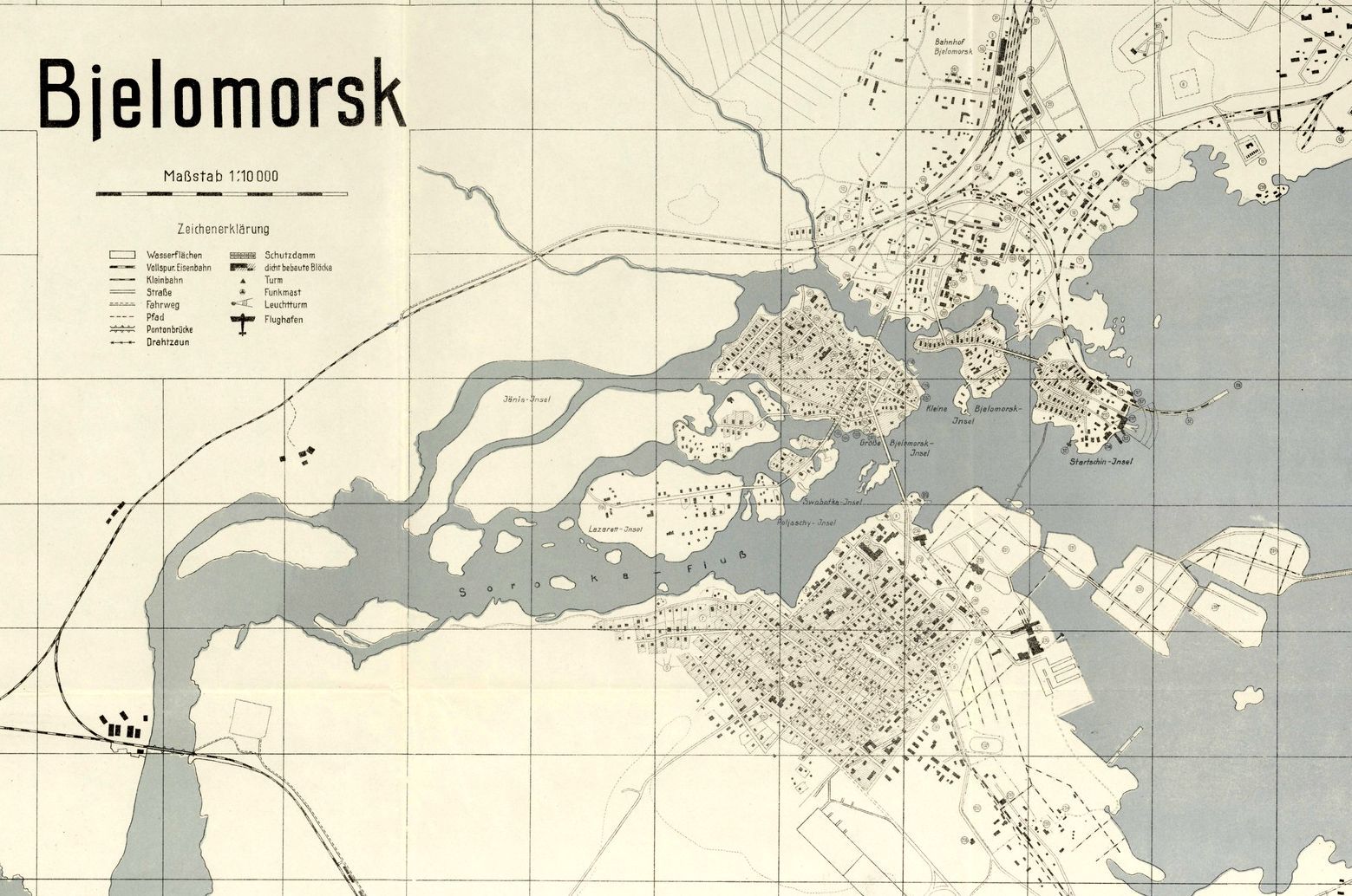 Обнаружена немецкая карта Беломорска 1942 года