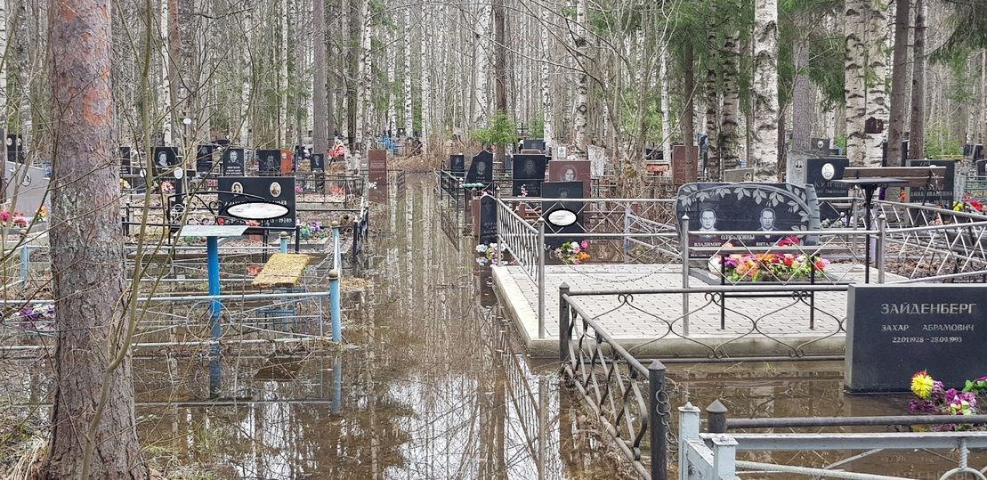 Кладбище в Бесовце около Петрозаводска затопило водой