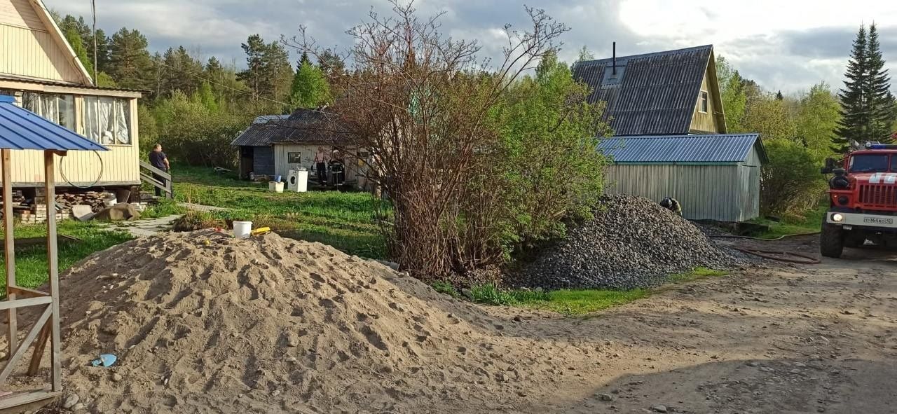 Пожар произошел в поселке в пригороде Петрозаводска