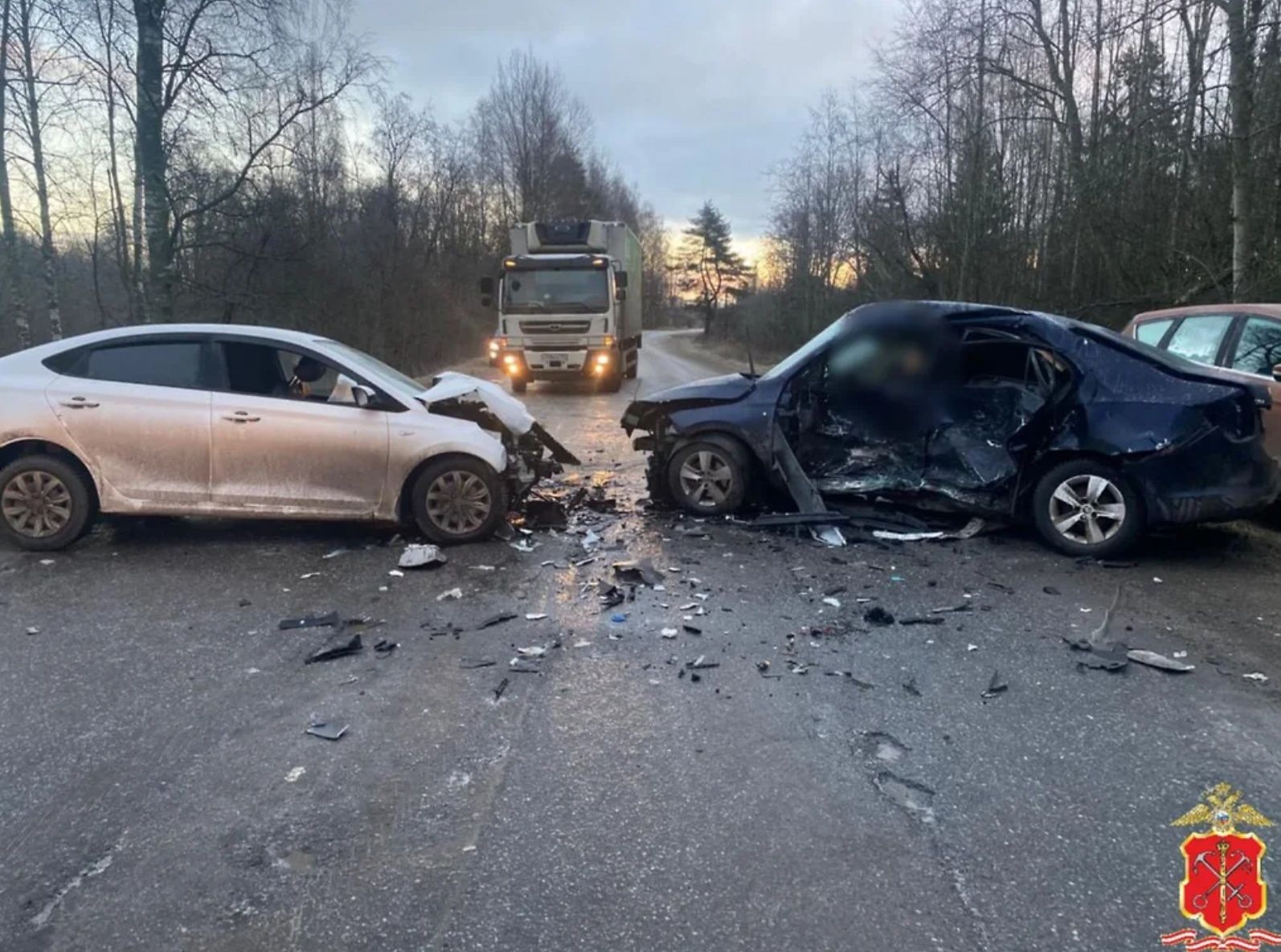 В Ленобласти молодой водитель погиб в жестком лобовом столкновении