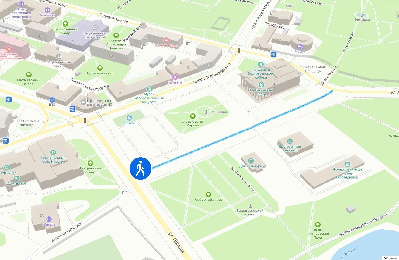 В центре Петрозаводска из-за установки катка изменится схема движения