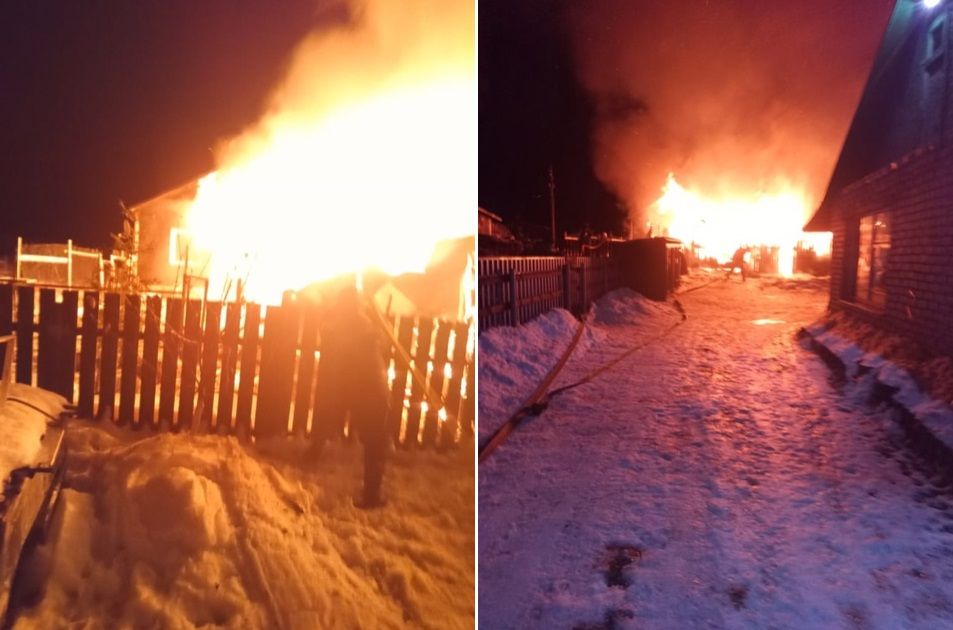 В Карелии семья осталась без крова после мощного пожара