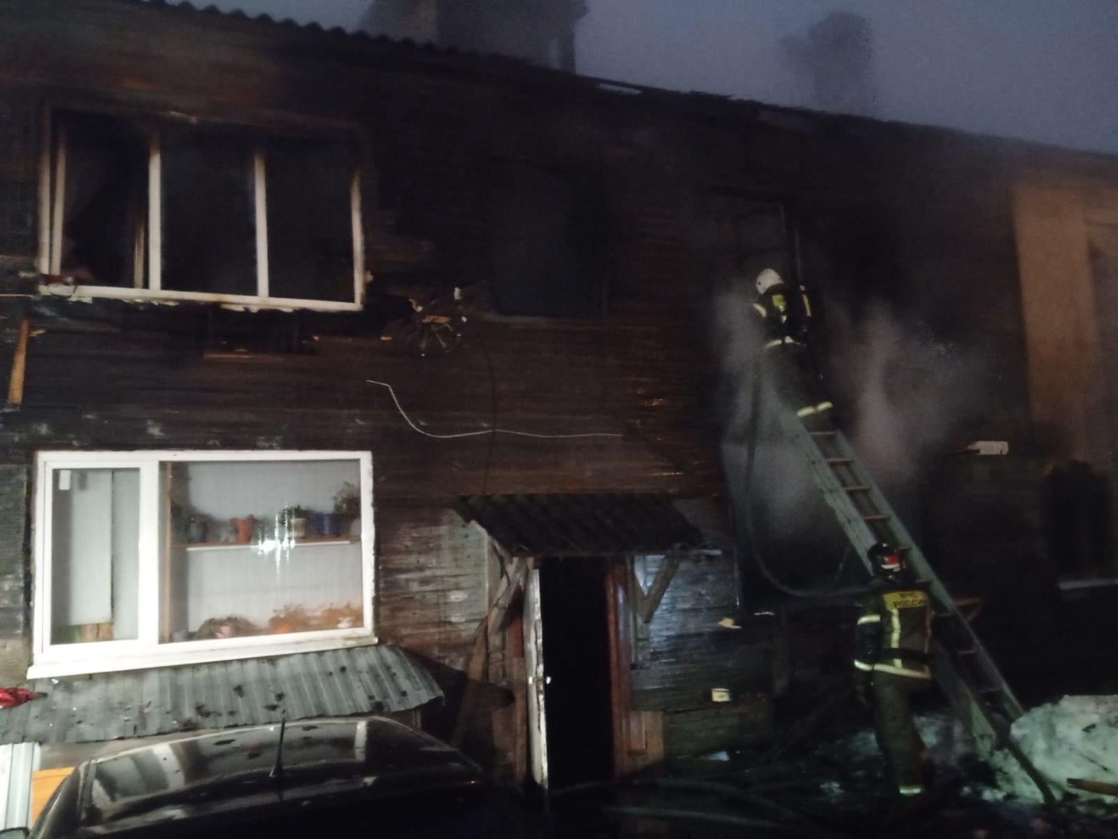 В Петрозаводске из горящего дома спасли женщину и кошку