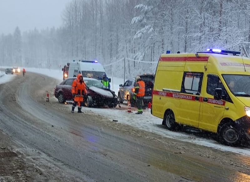 Три человека получили травмы в серьезной аварии в Прионежском районе Карелии