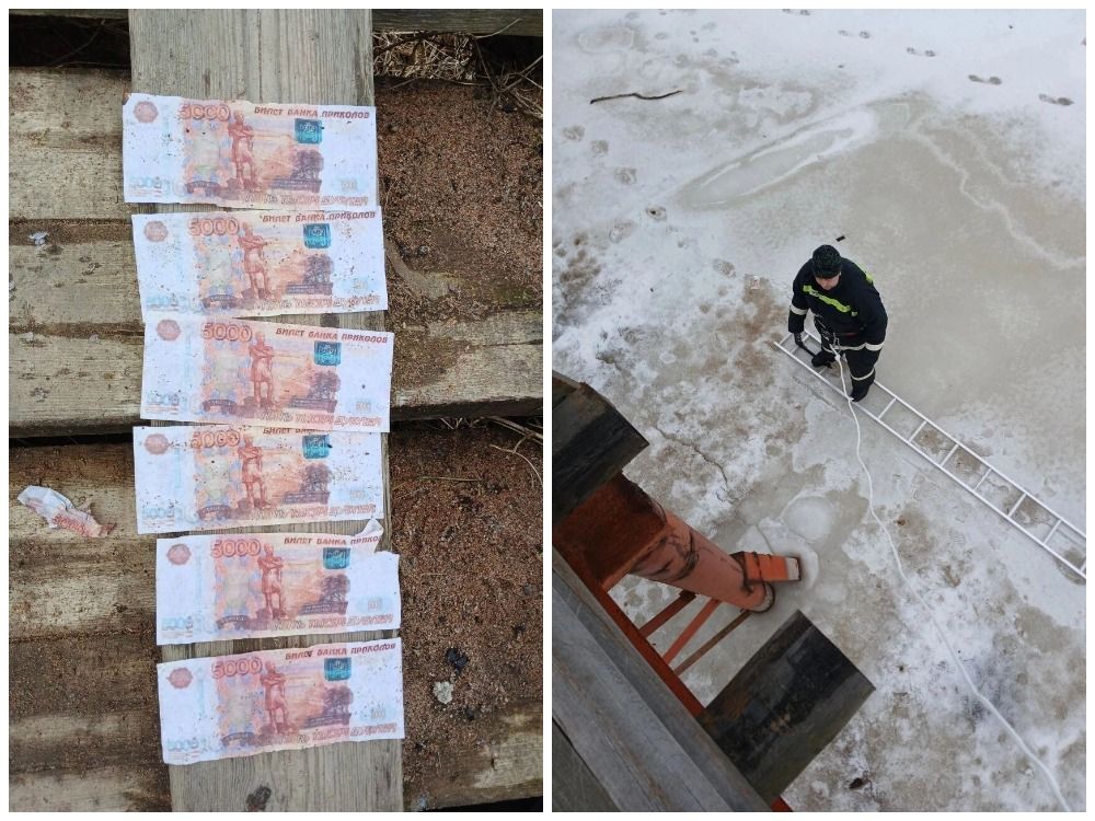 В Карелии на льду реки обнаружили фальшивые пятитысячные купюры