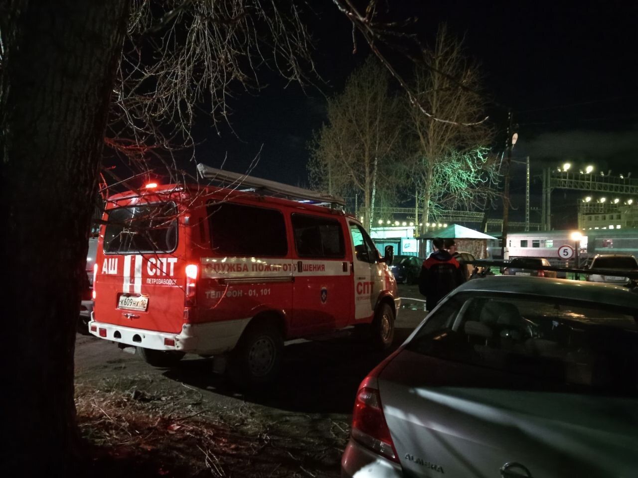 Возгорание тушили возле железнодорожного моста в Петрозаводске