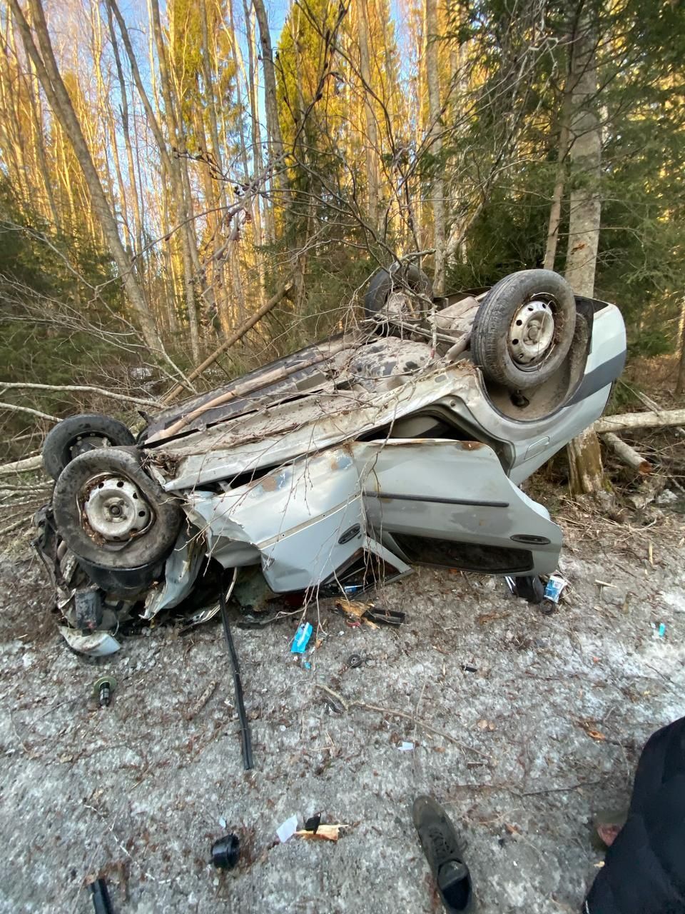 Автомобиль перевернулся в Медвежьегорске