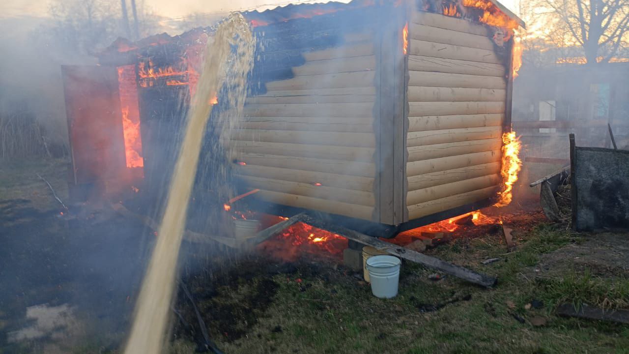 Баня сгорела в Медвежьегорском районе
