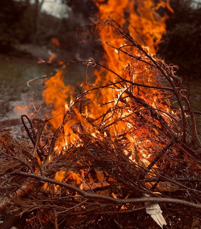 Огонь повредил линию электропередачи в старинной карельской деревне