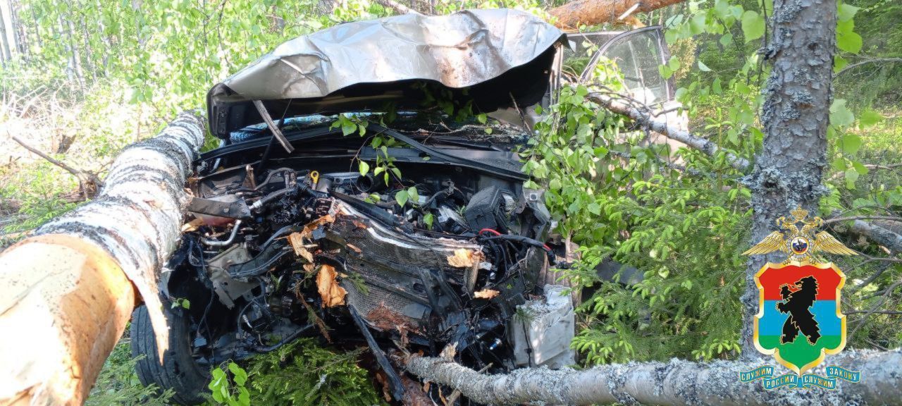Легковушка превратилась в автохлам после ДТП в районе Карелии