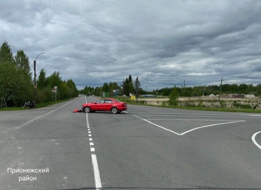 Водитель иномарки под Петрозаводском отправил на больничную койку мотоциклиста