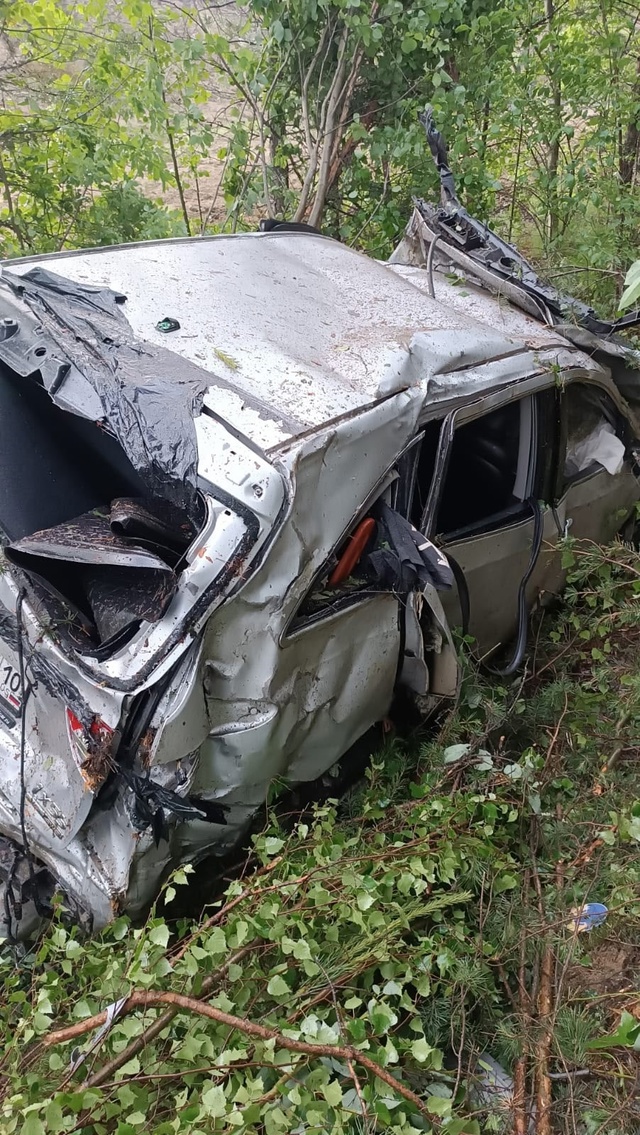 Два человека травмированы в улетевшей с дороги и перевернувшейся иномарке на северо-западе Карелии