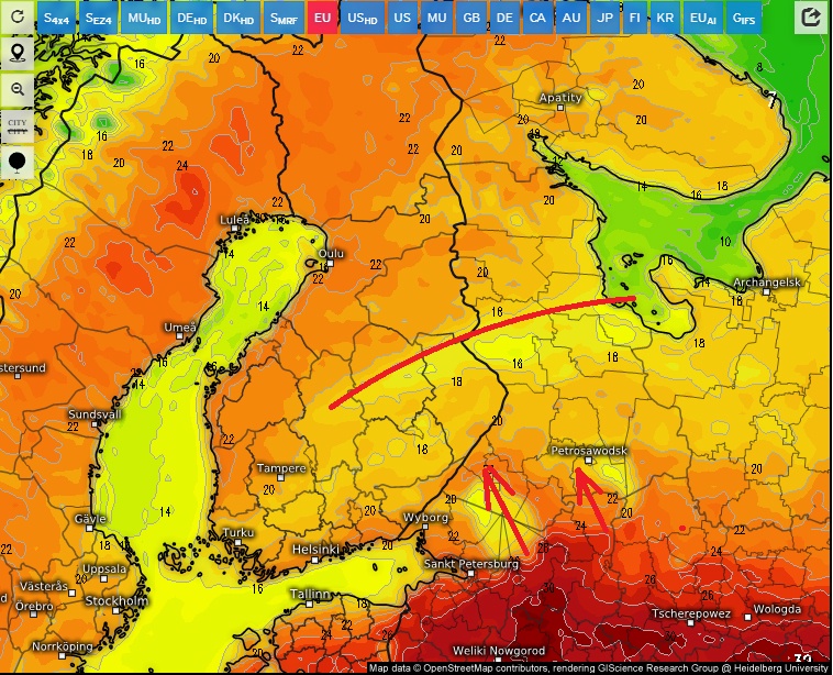 На юге Карелии 11 июля до +27, а в центре всего +20