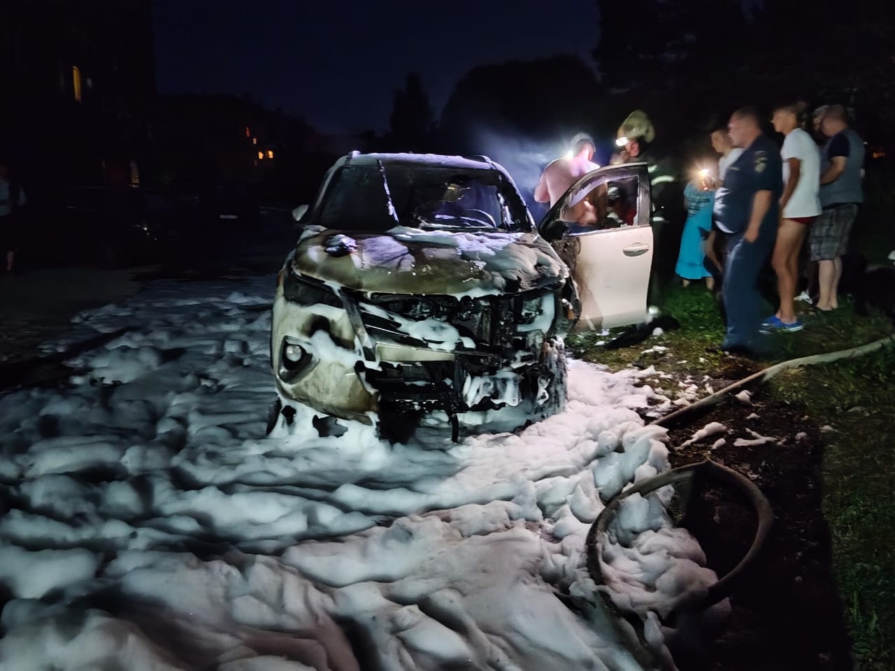 Автомобиль взорвался ночью в Сортавале