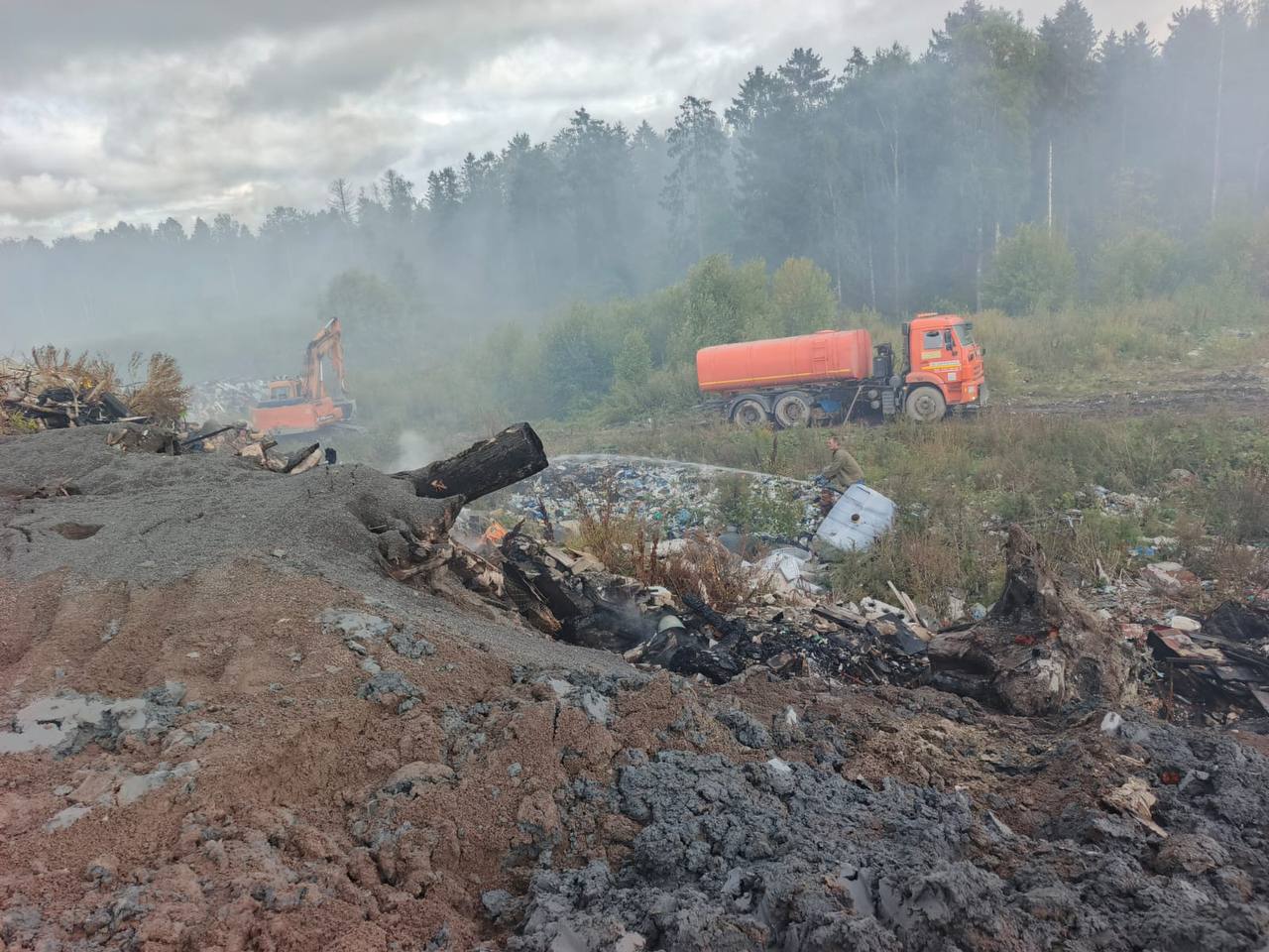 Площадь тления мусора на полигоне в Кондопожском районе сократилась до 0,2 га