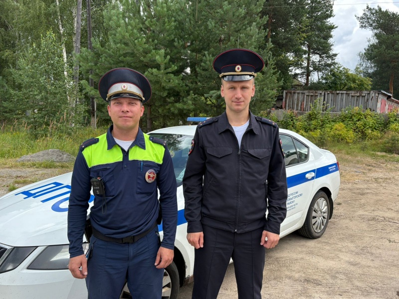 Пенсионеры поблагодарили медвежьегорских гаишников за помощь на трассе