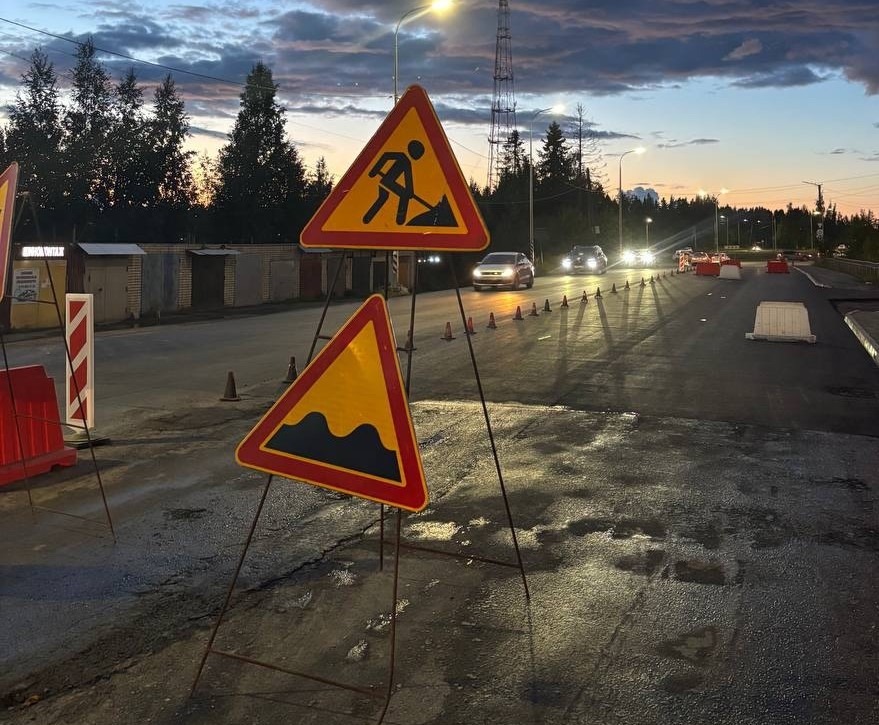 Ремонт дорожного полотна на Комсомольском проспекте у гипермаркета Лента завершается в Петрозаводске