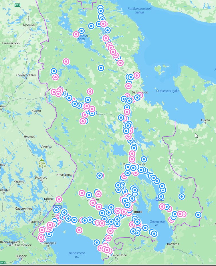 Появилась карта ДТП в Карелии