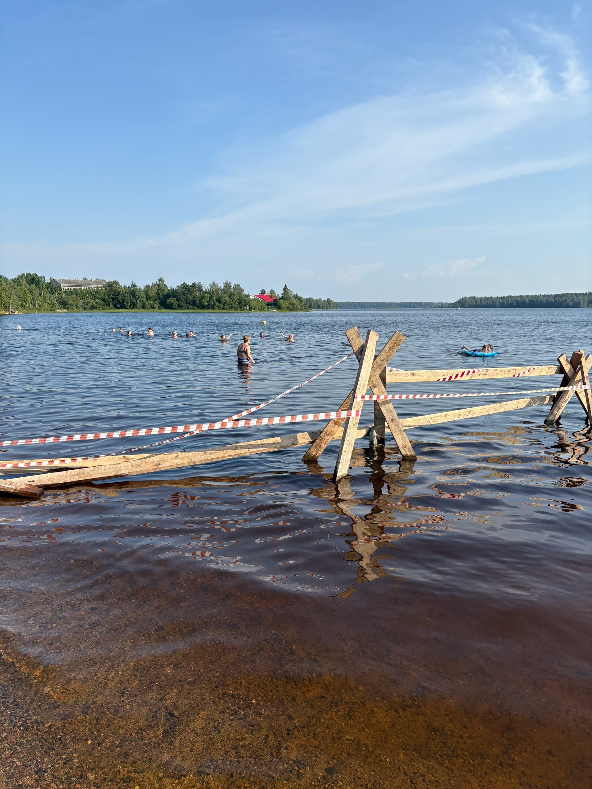 Купание за колючей проволокой заметили в Лососинном