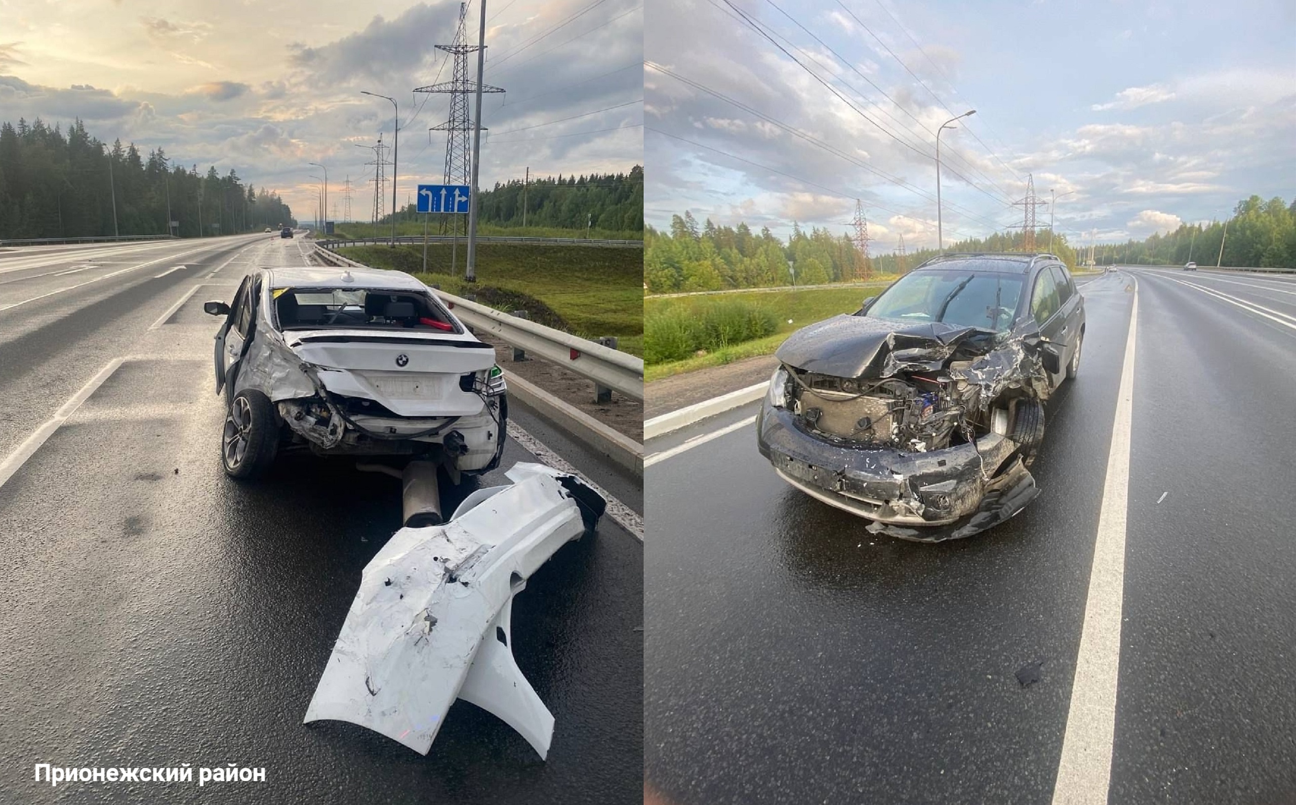 Молодой водитель разогнал BMW и вылетел на встречку: в столкнувшихся под Петрозаводском авто травмированы двое