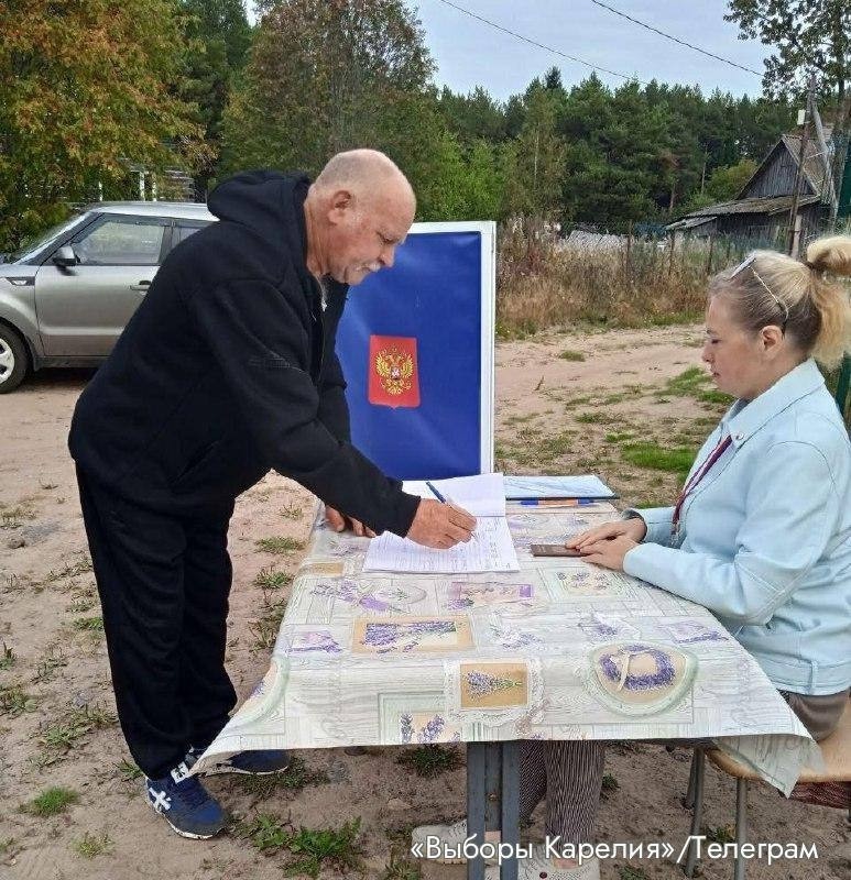Выборы за кустами: в Ахвенламби голосование прошло на улице