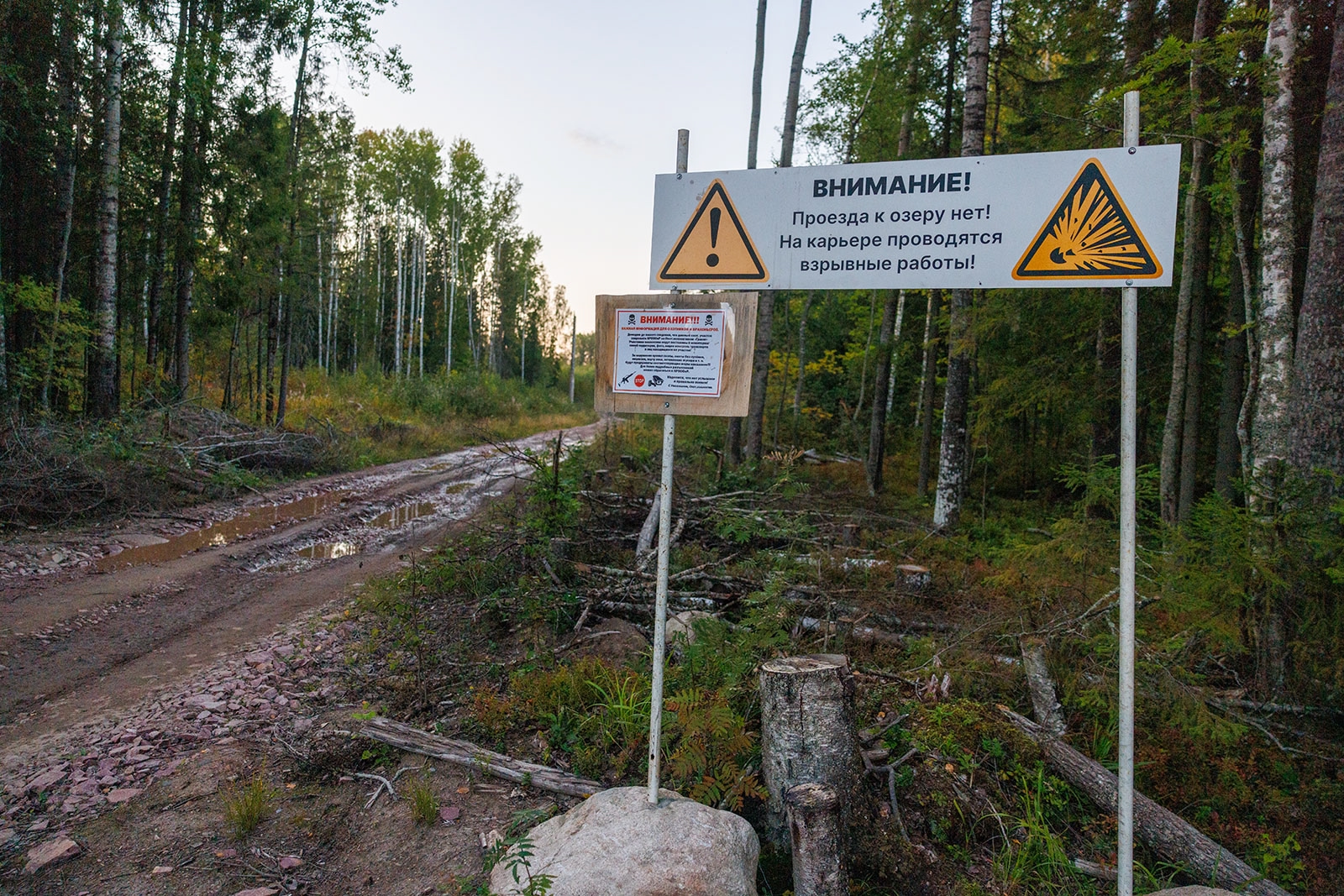 Шлагбаум рядом с карьером, уничтожившим глухариное токовище, уберут в Карелии