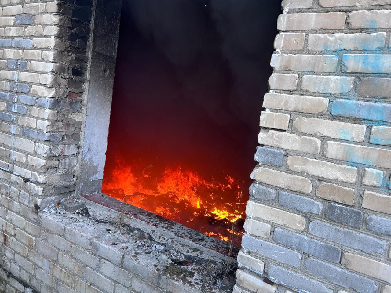 В Кеми полыхал мусор в заброшке