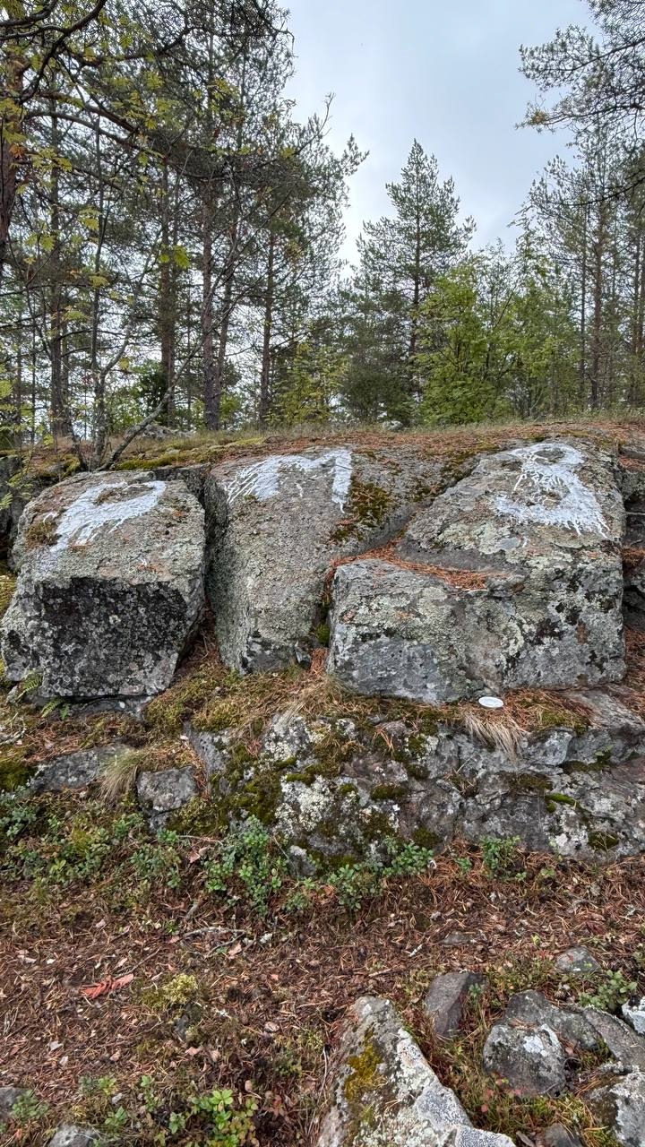 В Кижских шхерах туристы испортили камни краской