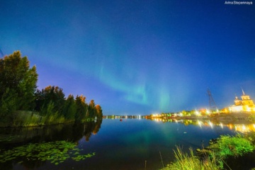 Известный петрозаводский фотограф запечатлела сказочное северное сияние в Заозерье