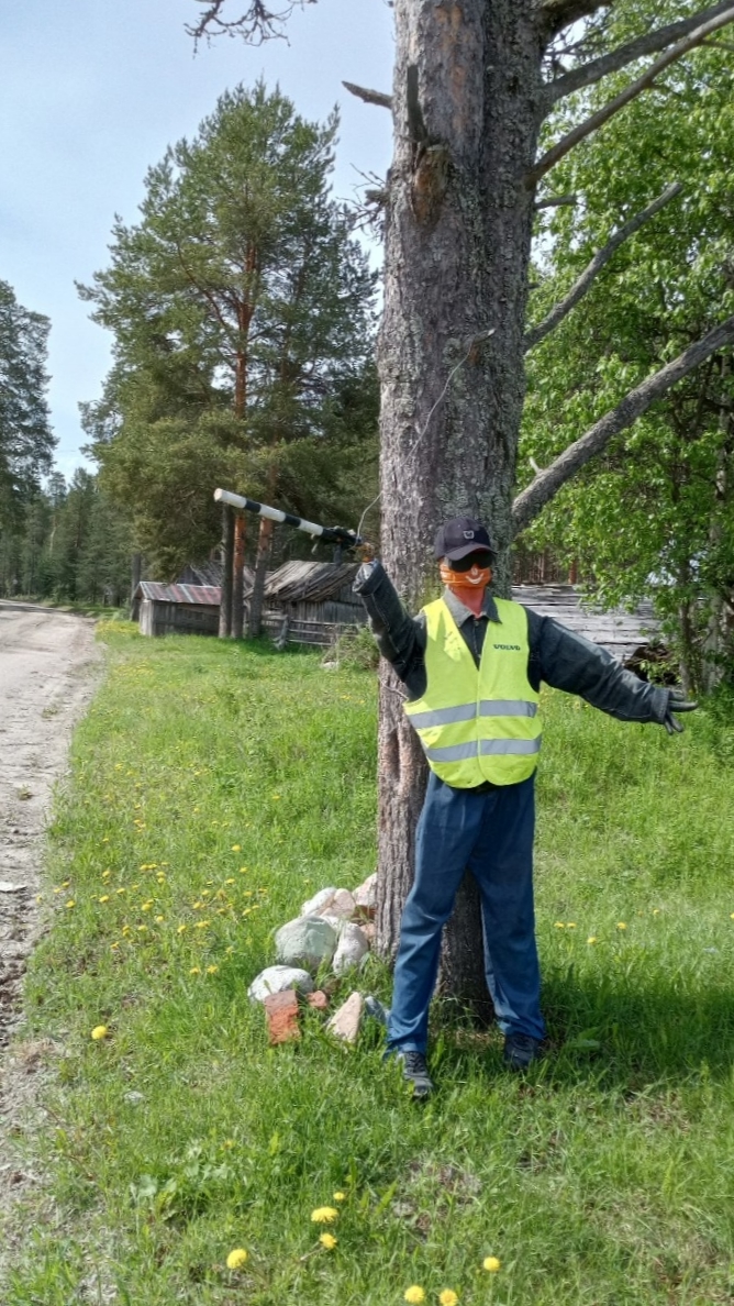 В поселке Карелии установили манекен, изображающий сотрудника ДПС